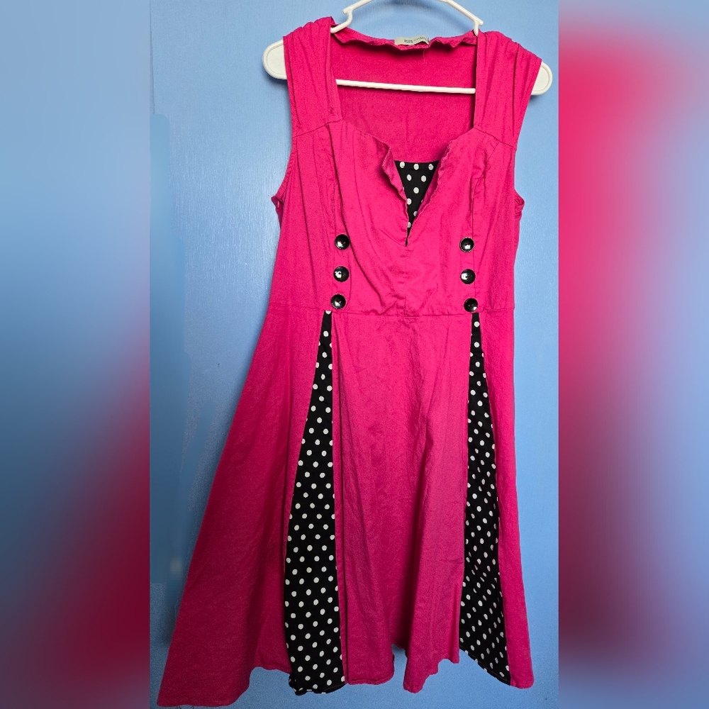 Hot Pink Retro Style Dress